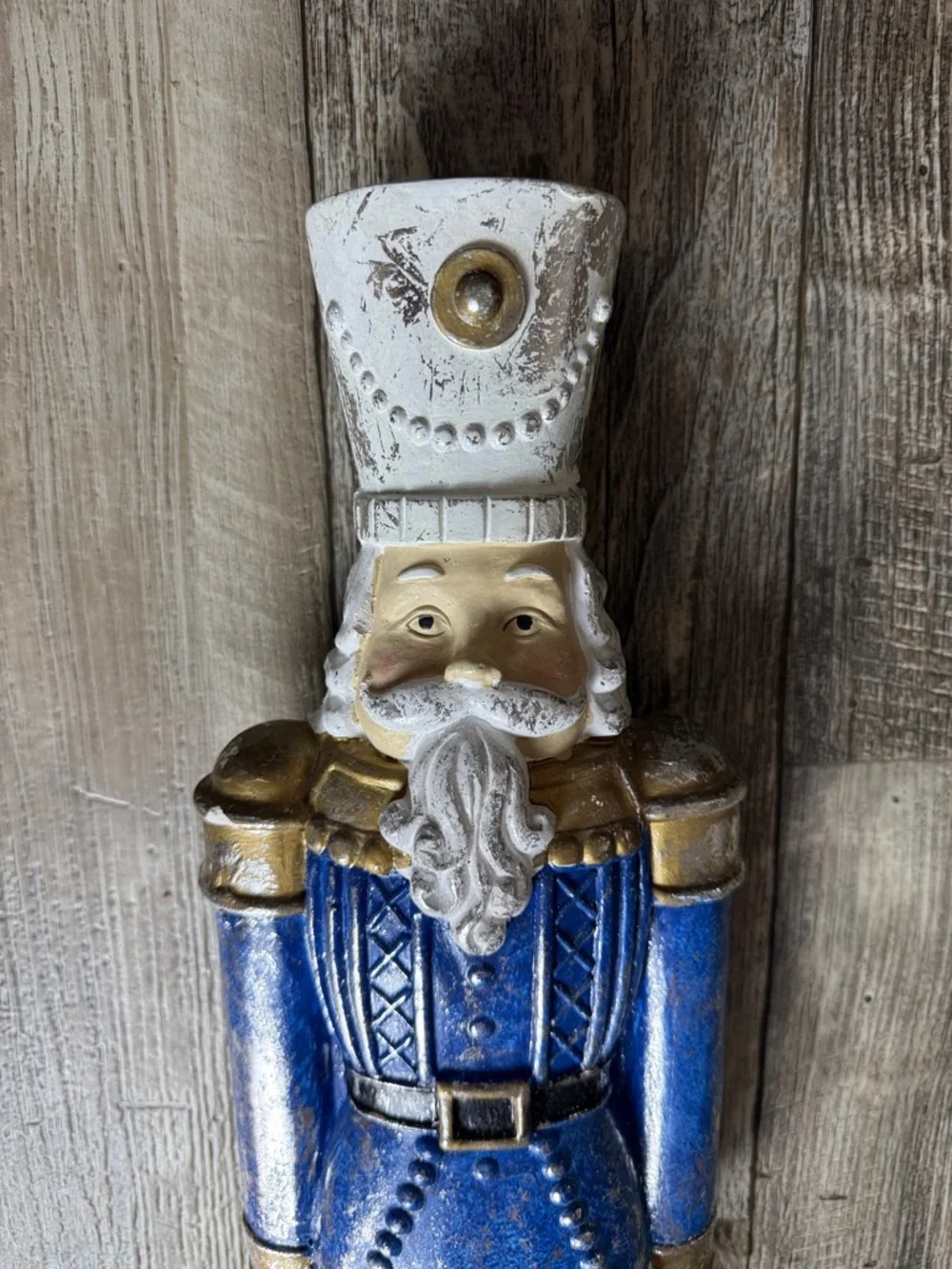 Hand-Painted Blue & Gold Nutcracker Figurine